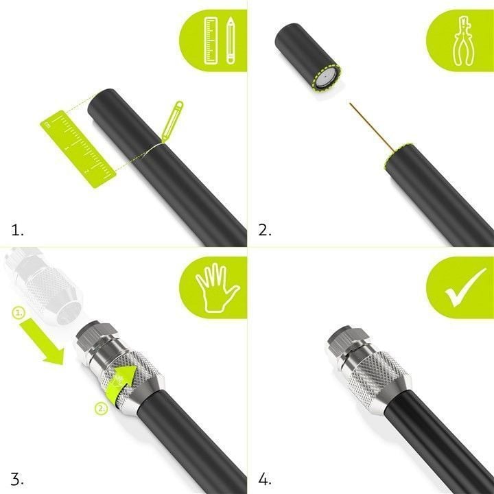 Confezione 10 Adattatori F per Cavi Diametro 6,8/7mm - Goobay IADAP SAT-019