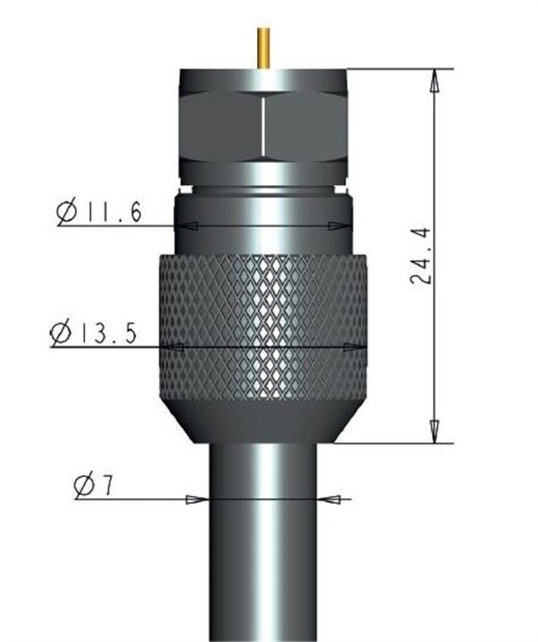 Confezione 10 Adattatori F per Cavi Diametro 6,8/7mm - Goobay IADAP SAT-019