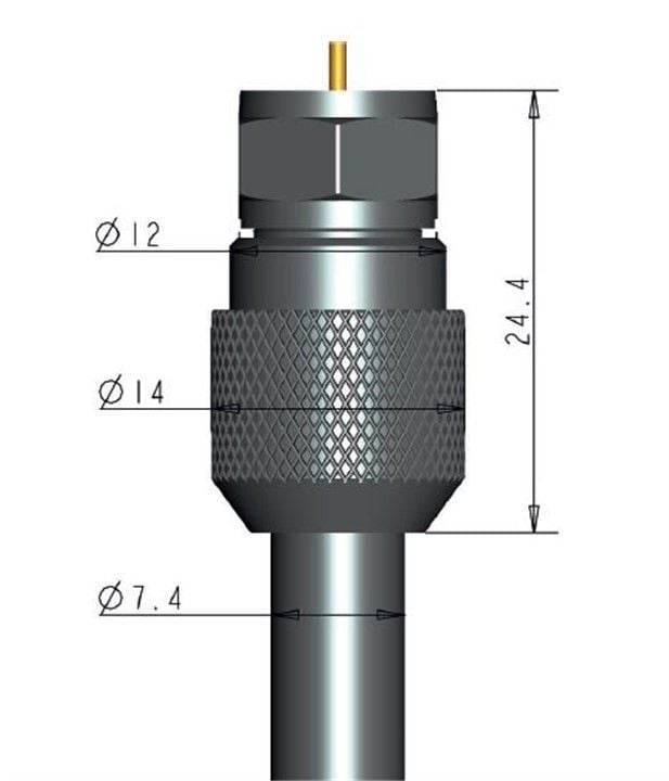 Confezione 10 Adattatori F per Cavi Diametro 7,2/7,4mm - Goobay IADAP SAT-020