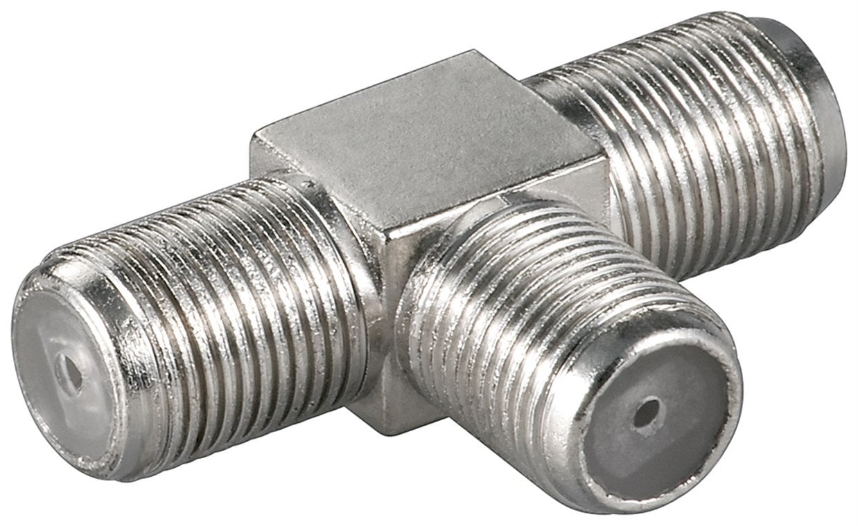 Adattatore Coassiale F a T, Presa Doppia F/F - Goobay IADAP SAT-032
