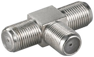 Adattatore Coassiale F a T, Doppia Presa F/F - Goobay IADAP SAT-032