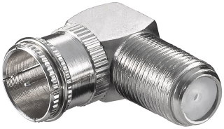 Adattatore Angolare Coassiale F/F 90° - Goobay IADAP SAT-033