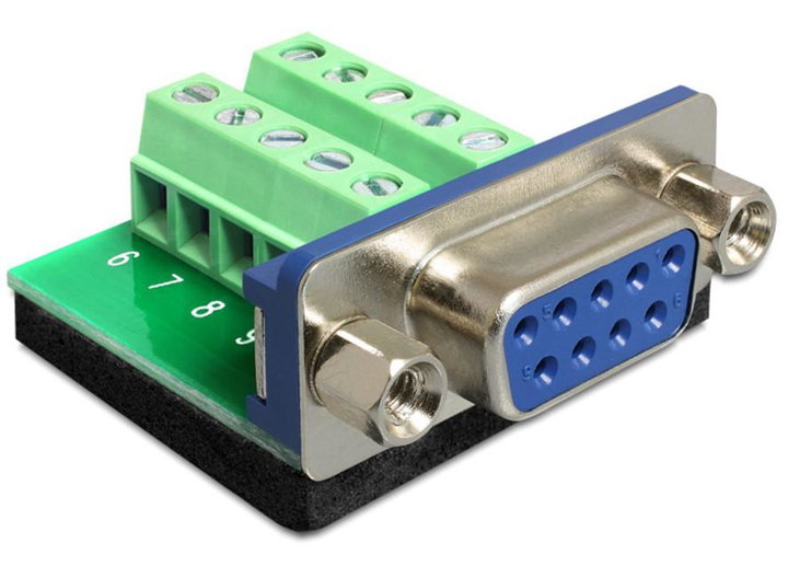 Adattatore DB9 pin femmina terminal block 10 pin - Delock IADAP TB10-DB9F