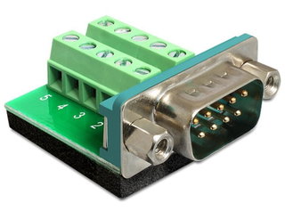 Adattatore DB9 pin maschio terminal block 10 pin - Delock IADAP TB10-DB9M