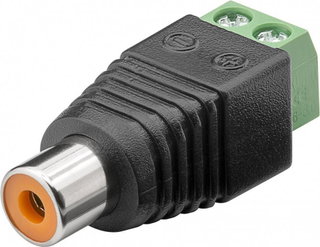 Terminal Block 2-pin to RCA female adapter - Goobay IADAP TB2-RCAFM