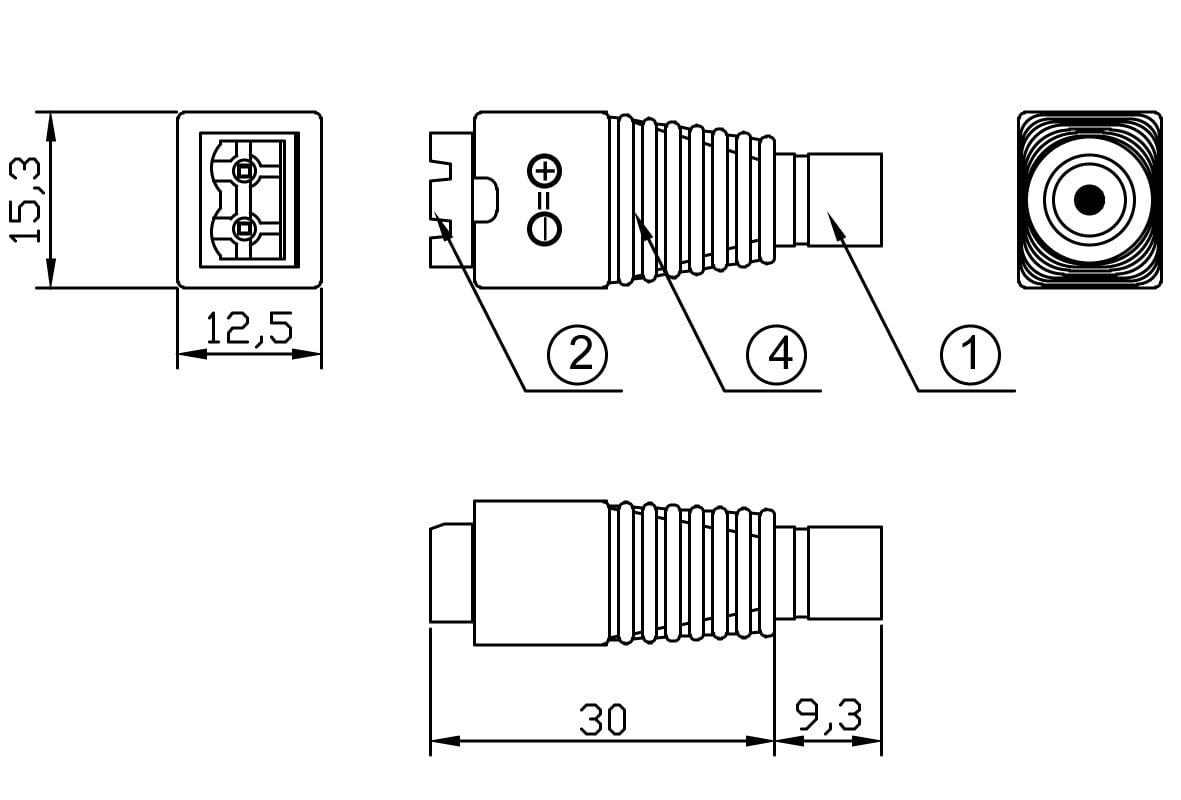 Adattatore Connettore Plug DC 2.5x5.5 mm Femmina Terminal Block 2 pin - Techly IADAP TB22T-DC2555F