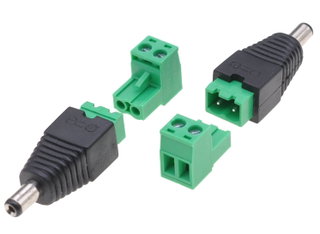Adattatore Plug DC 2.5x5.5 mm Maschio Terminal Block 2 pin - Techly IADAP TB22T-DC2555M