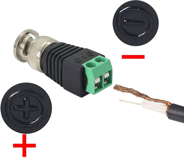 Adattatore Connettore Terminal Block 2-pin a BNC Maschio - Techly IADAP TB2T-BNCMM