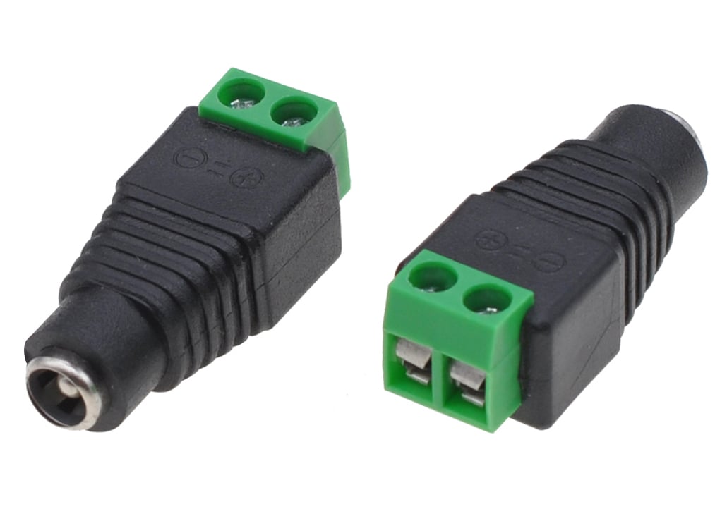Adapter Plug DC 2.5 x 5.5 mm Female Terminal Block 2 pin - Techly IADAP TB 2 T-DC 2555 F