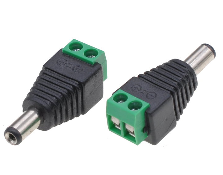 DC Power Plug Adapter 5.5x2.1mm Male Terminal Block 2 pin - Techly IADAP TB2T-DC5521M