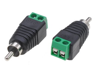 Adattatore Connettore Terminal Block 2-pin a RCA maschio - Techly IADAP TB2T-RCAMM