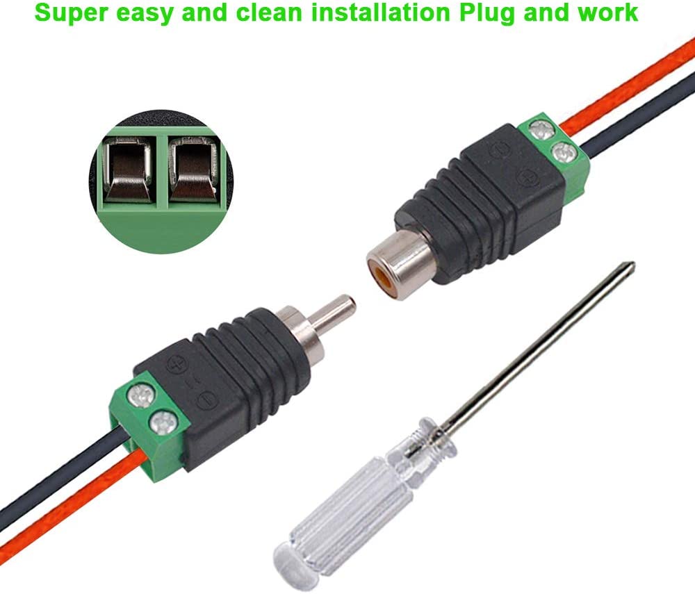 Adattatore Connettore Terminal Block 2-pin a RCA maschio - Techly IADAP TB2T-RCAMM
