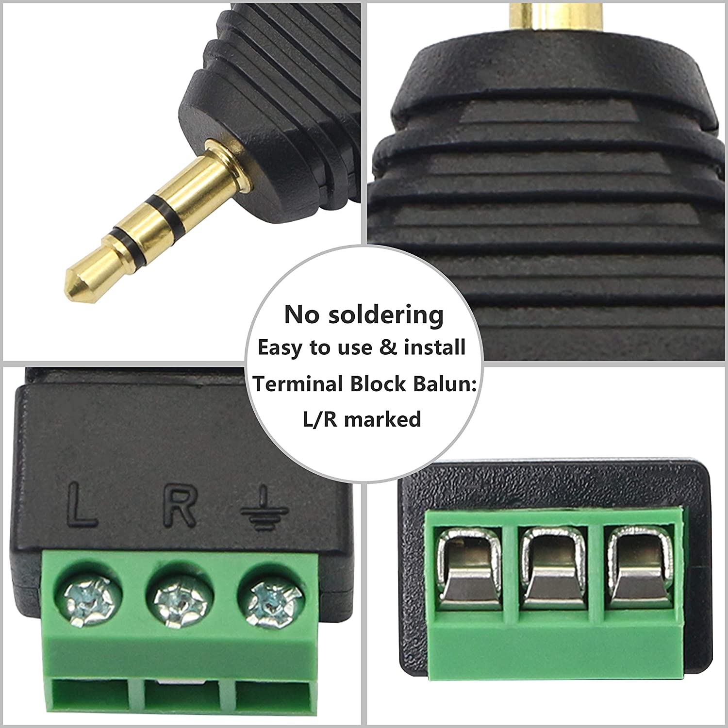 Adattatore Connettore Audio 3.5 mm Maschio a Terminal Block 3 pin - Techly IADAP TB3T-AU35M