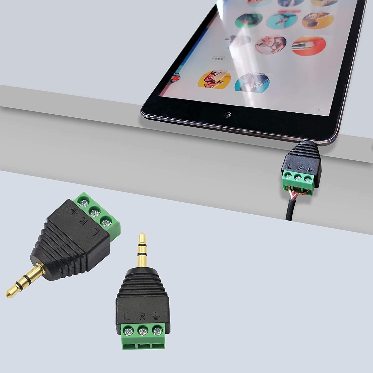 Adattatore Connettore Audio 3.5 mm Maschio a Terminal Block 3 pin - Techly IADAP TB3T-AU35M