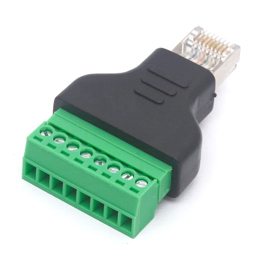 Adattatore Connettore RJ45 Maschio Terminal Block 8 pin - Techly IADAP TB8T-RJ45M