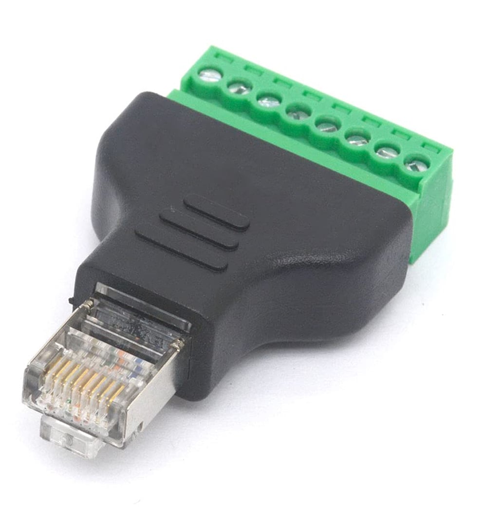 Adattatore Connettore RJ45 Maschio Terminal Block 8 pin - Techly IADAP TB8T-RJ45M