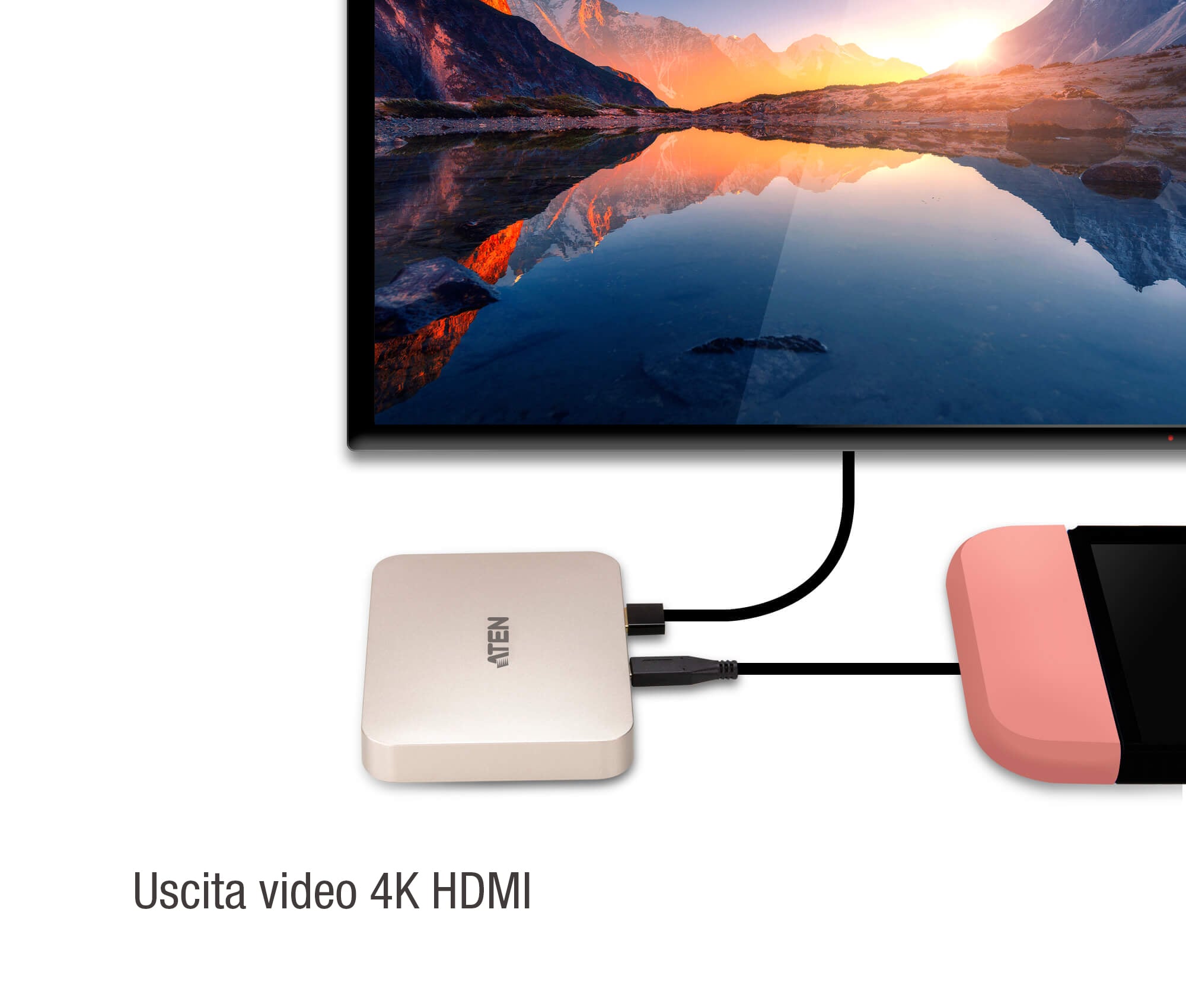 Mini dock USB-C 4 K with pass-through power supply - Aten IADAP UH- 3235