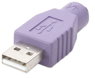 PS2 Female to USB A Male Adapter - Manhattan IADAP USB-918