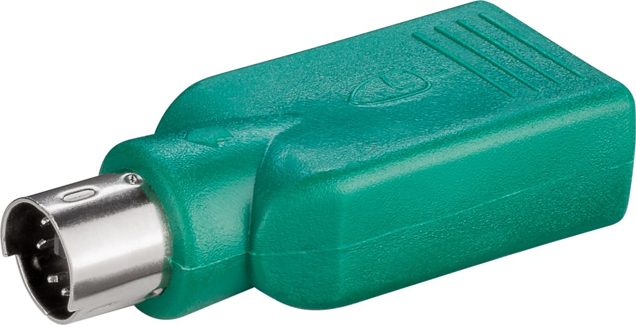 Adattatore Convertitore PS2 Maschio USB A Femmina per Tastiera e Mouse - Goobay IADAP USB-919G