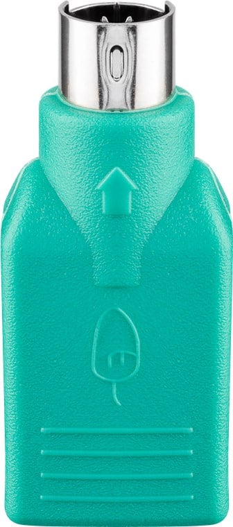Adattatore Convertitore PS2 Maschio USB A Femmina per Tastiera e Mouse - Goobay IADAP USB-919G