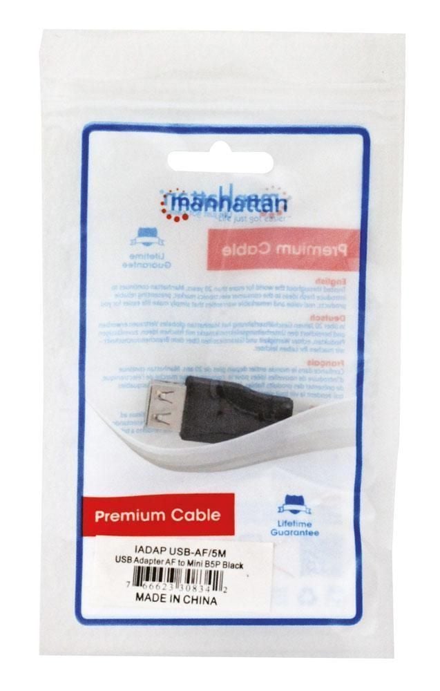 Adattatore USB A femmina a Mini B maschio - Manhattan IADAP USB-AF/5M