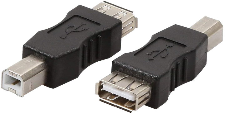 USB A Female to USB B Male Black Adapter Converter - Goobay IADAP USB-AF/BM