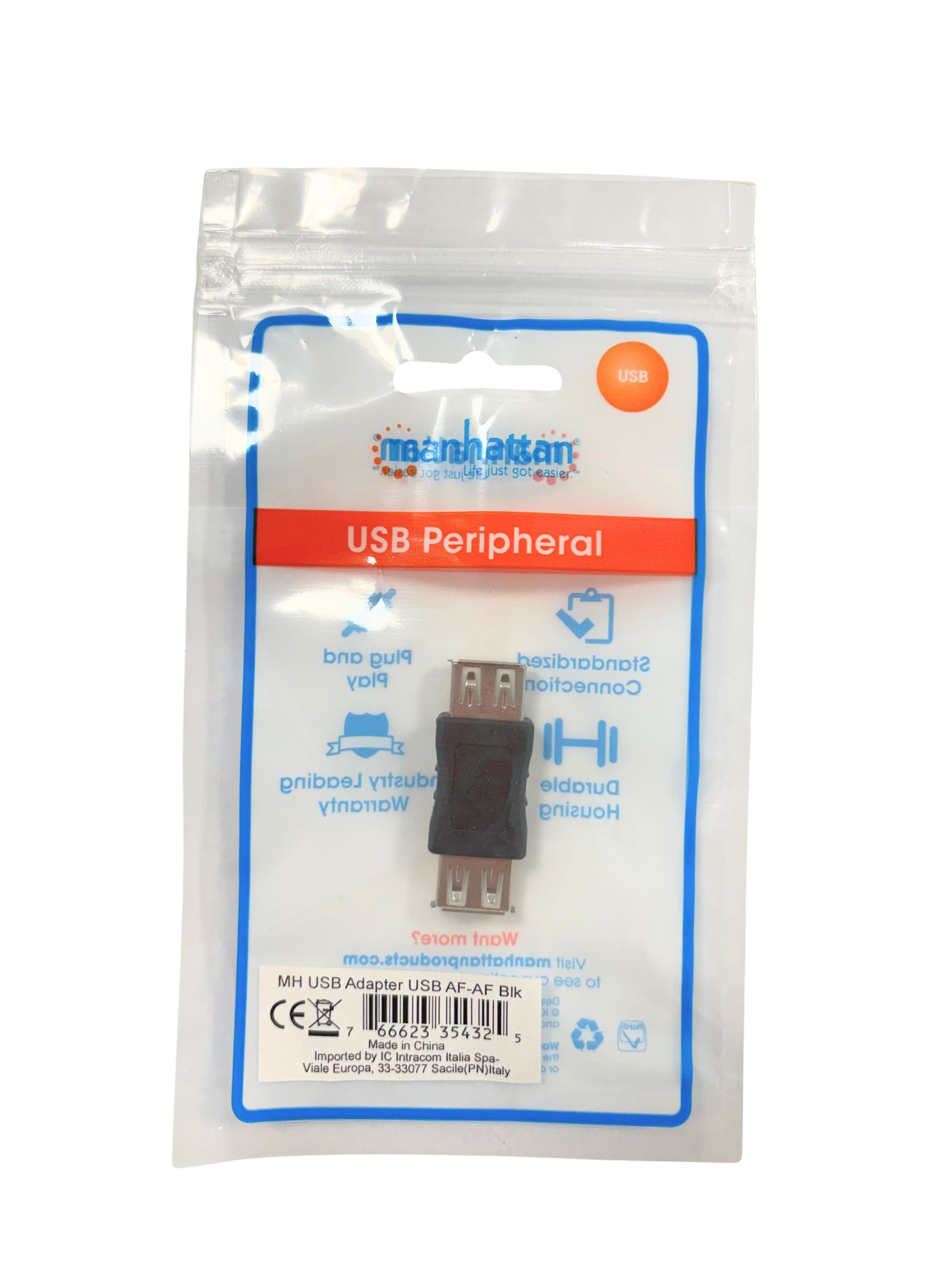 Adattatore USB-A Femmina USB-A Femmina Nero - Manhattan IADAP USB-A/A-BK