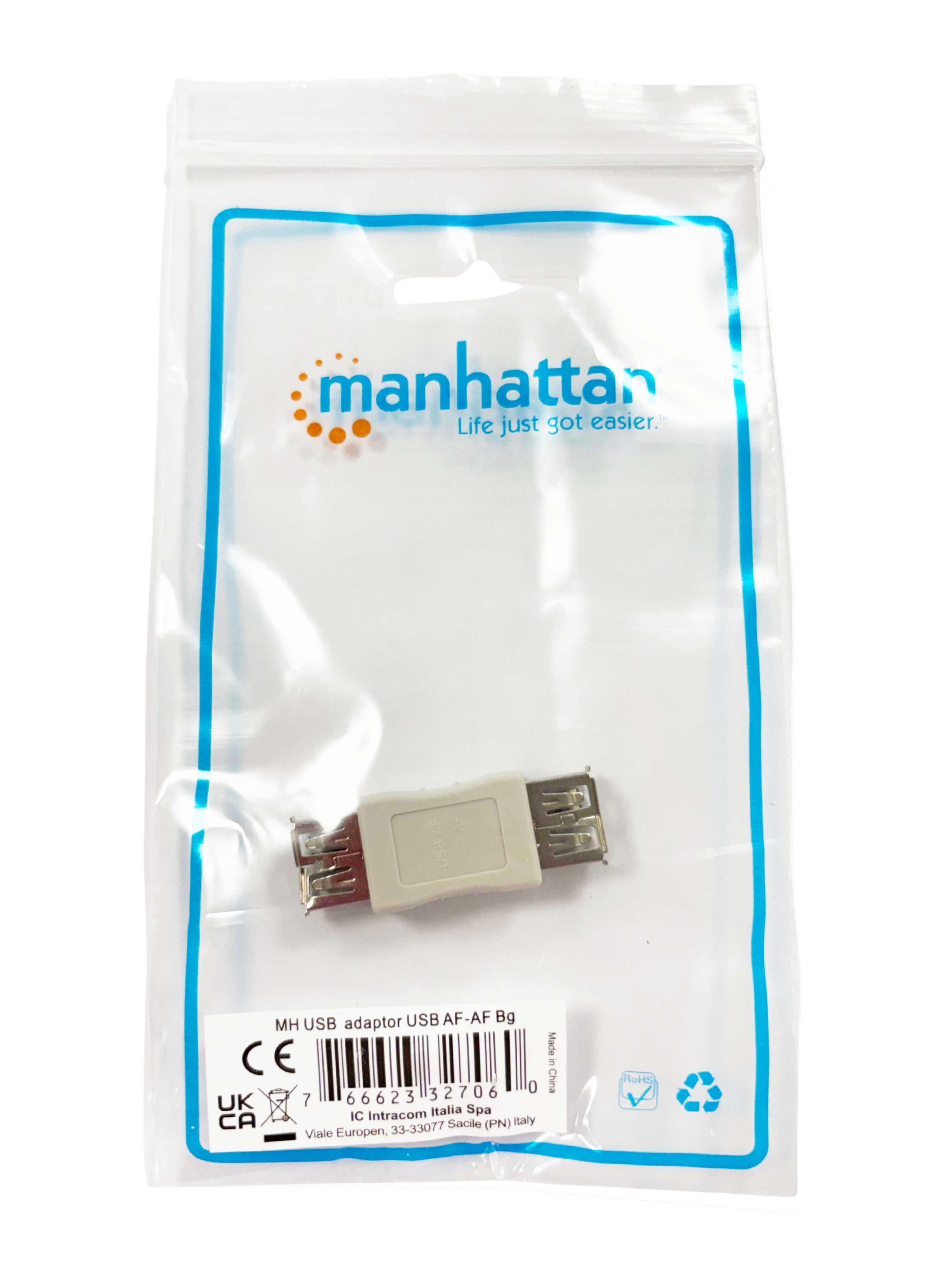 Adattatore USB-A Femmina USB-A Femmina Bianco - Manhattan IADAP USB-A/A