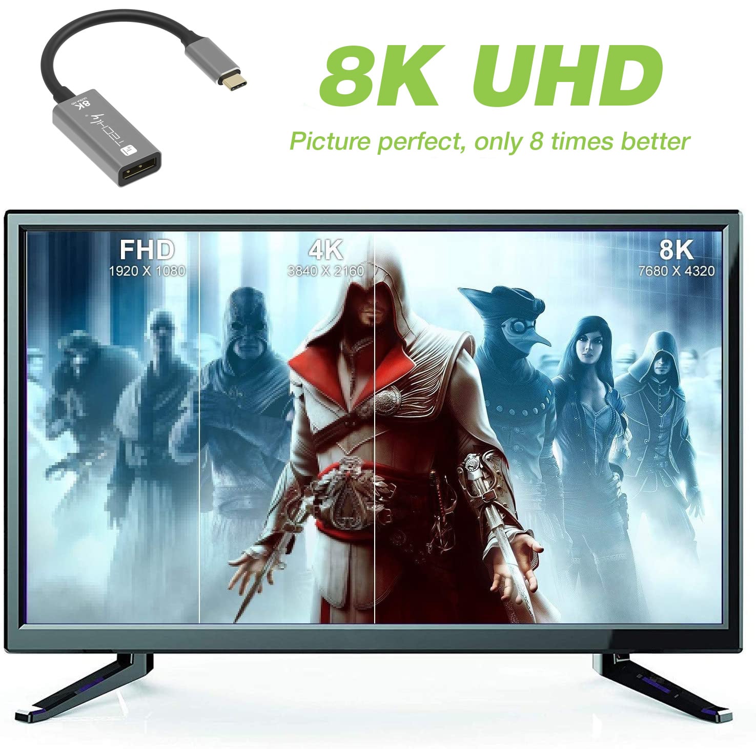 Adattatore USB-C™ 3.2 a Displayport 1.4 8K@60Hz 15 cm - Techly IADAP USB-C-DP8
