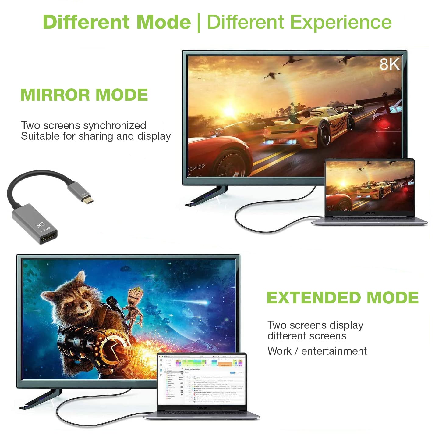 Adattatore USB-C™ 3.2 a Displayport 1.4 8K@60Hz 15 cm - Techly IADAP USB-C-DP8