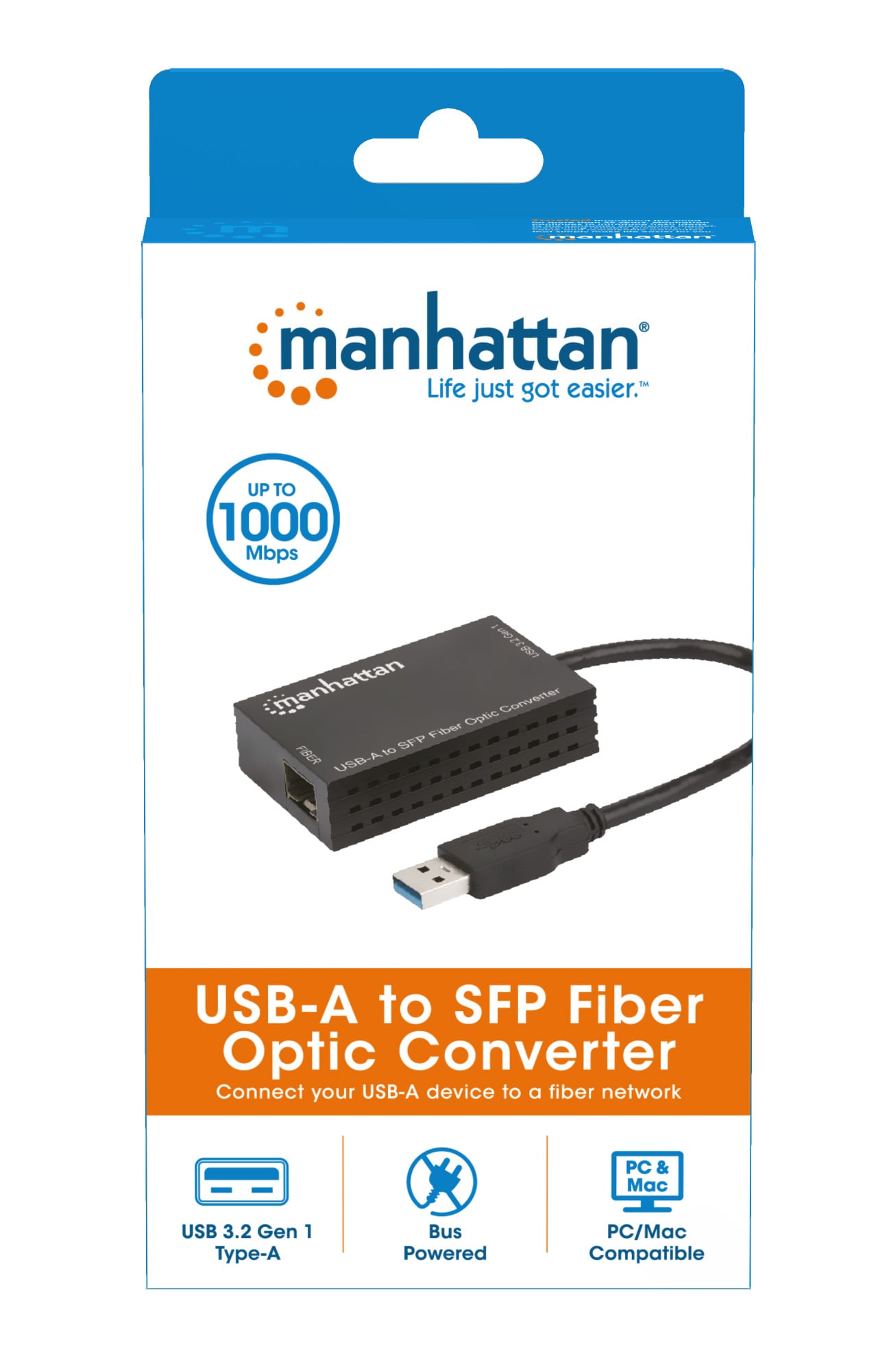 Convertitore USB-A a Fibra Ottica SFP - Manhattan IADAP USB-ETGIGASFP
