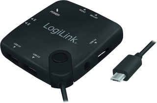 Hub Multifunzione OTG Micro-USB e Lettore di Schede Nero - Logilink IADAP USB-MULTIOTG