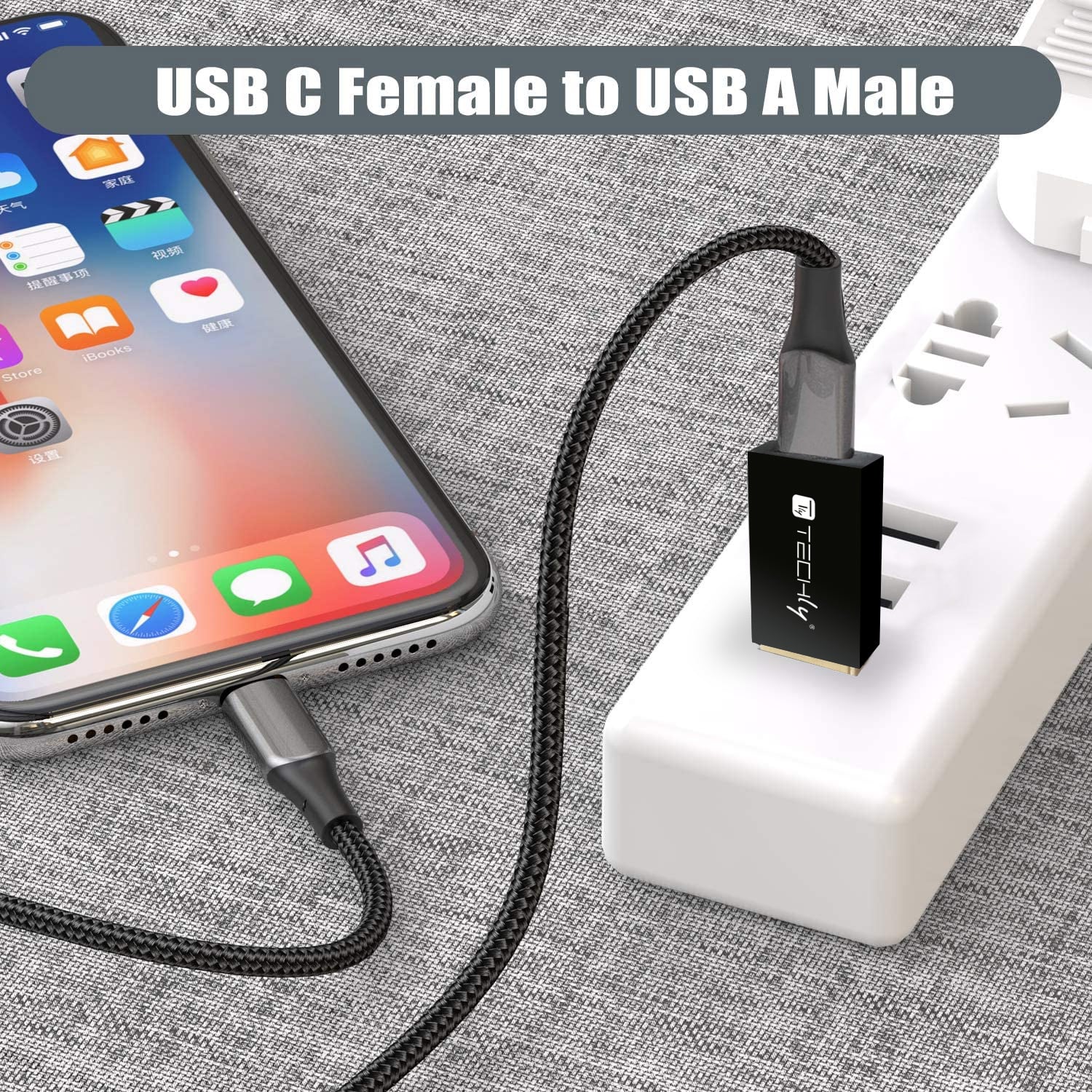 Adattatore Convertitore USB 3.2 USB A Maschio a USB-C™ Femmina Nero - Techly IADAP USB3-AFT