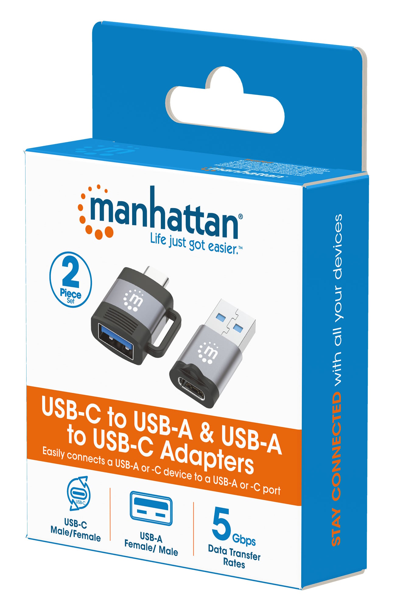 Set 2 Adattatori USB-C™ a USB-A & USB-A a USB-C™ - Manhattan IADAP USB31-AC-MULTI