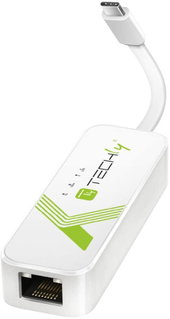 USB-C Gigabit Ethernet Adapter RJ45 White - Techly IADAP USB31-ETGIGA3