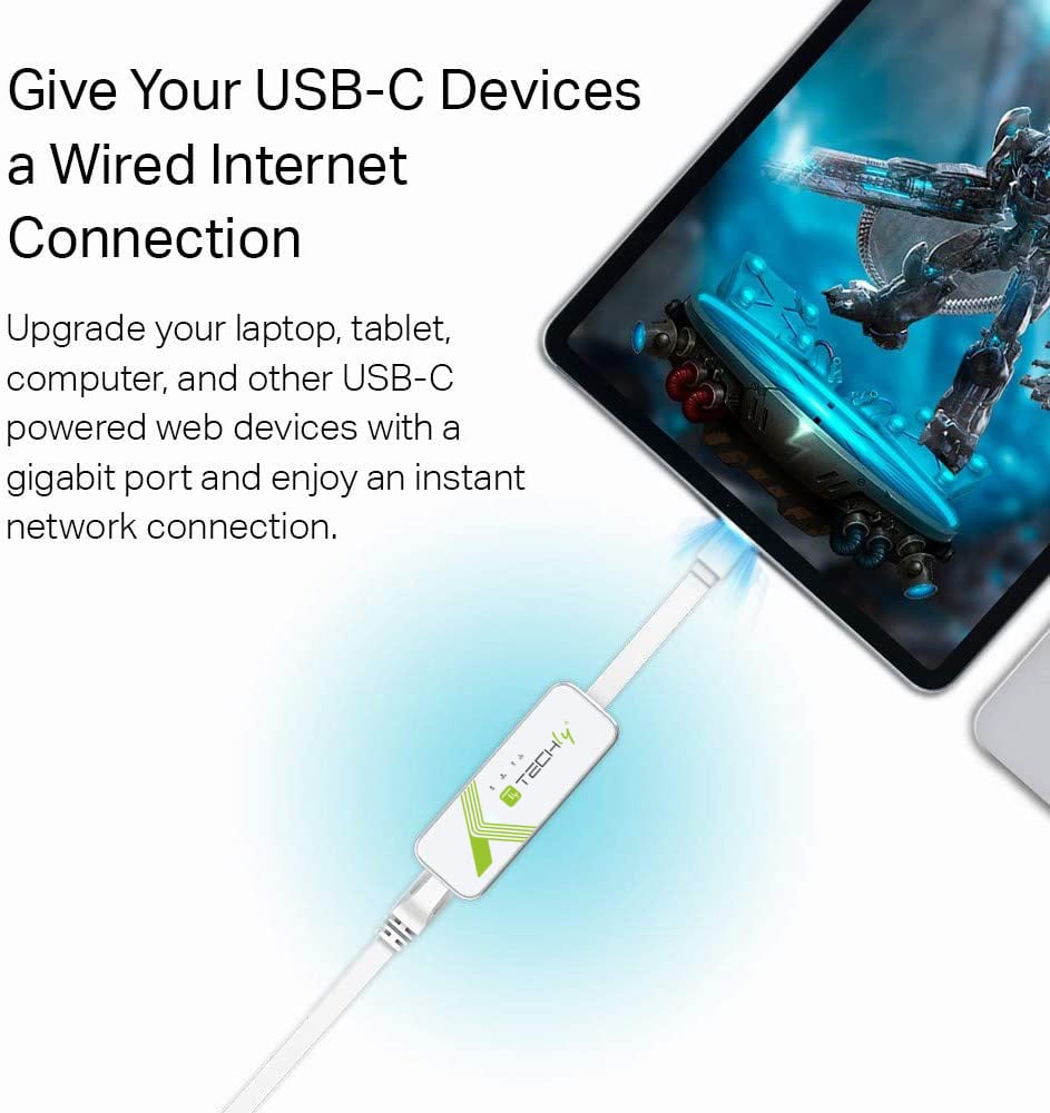Adattatore Convertitore USB-C™ Ethernet Gigabit RJ45 Lan - Techly IADAP USB31-ETGIGA3