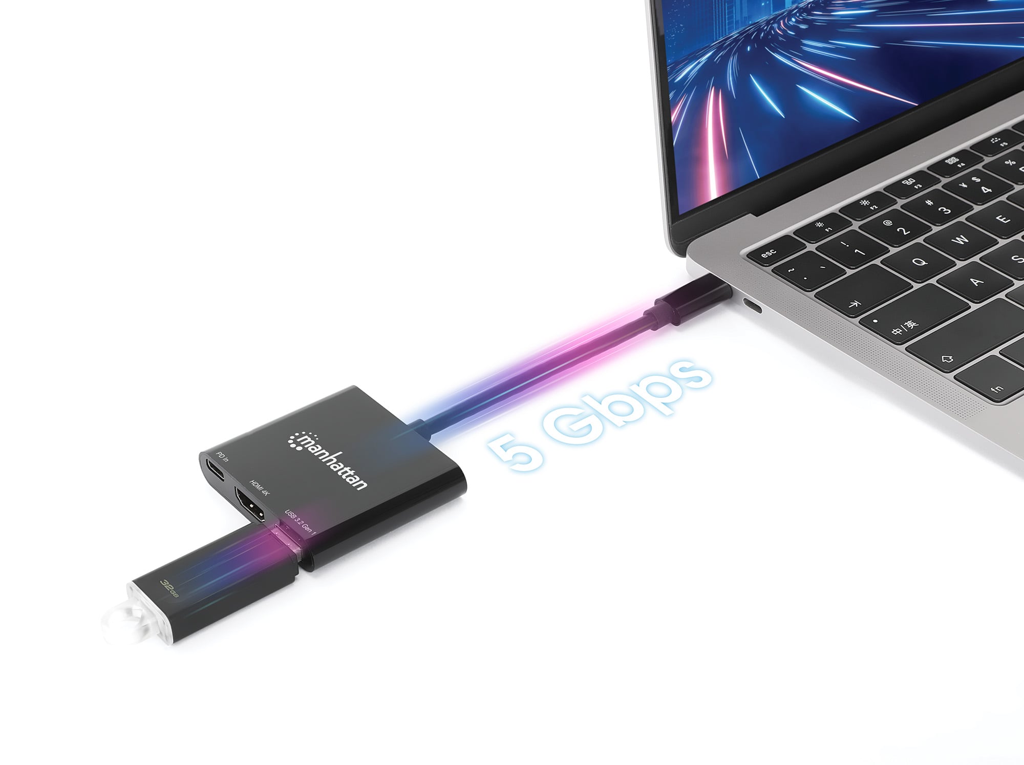 Docking Station USB-C™ a HDMI 3-in-1 con Power Delivery - Manhattan IADAP USB31-HDMIP2