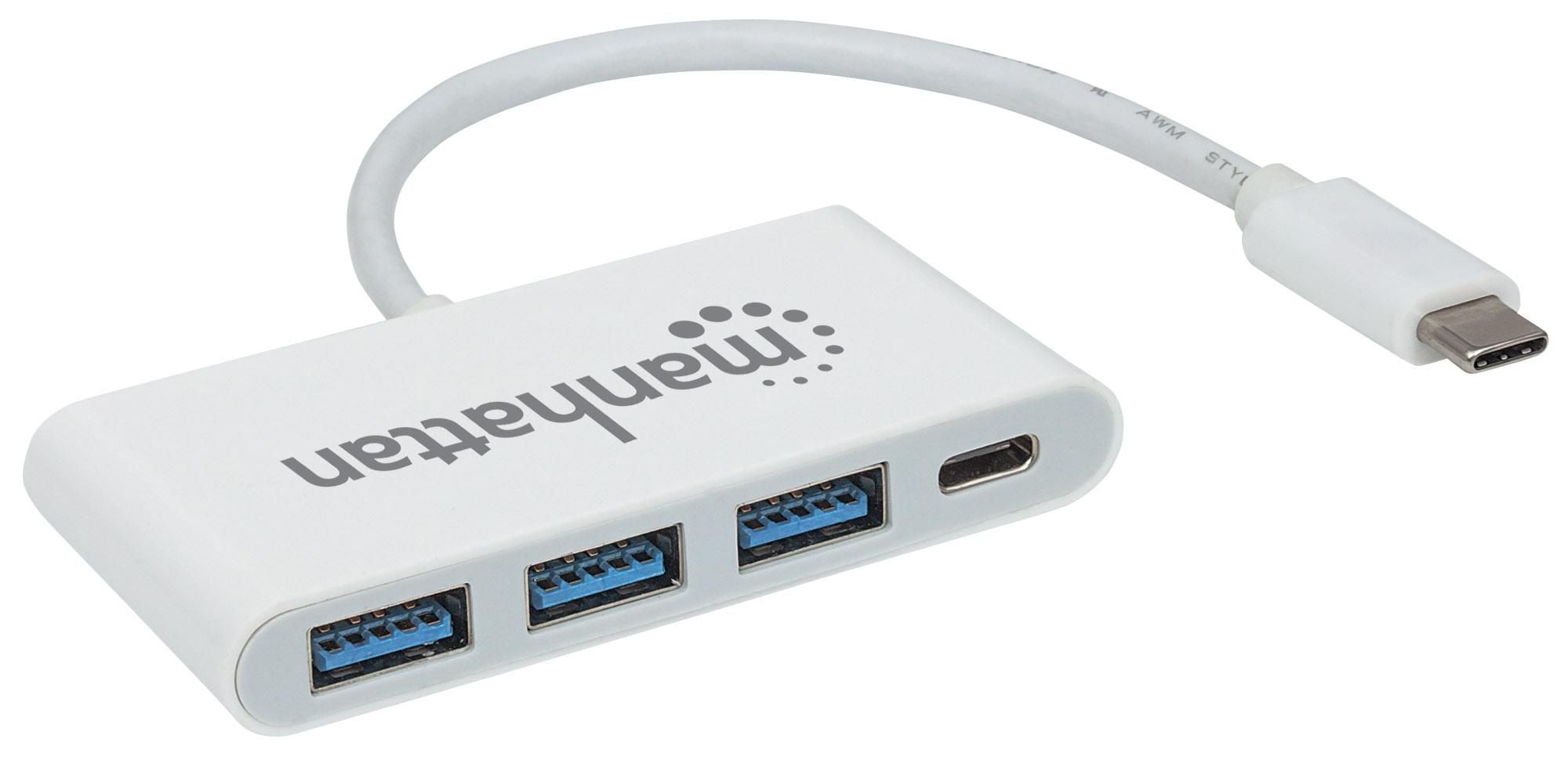 Hub USB 3.2 Gen 1 USB-C™ con 3 Porte USB tipo A e Alimentazione - Manhattan IADAP USB31-HUB31C