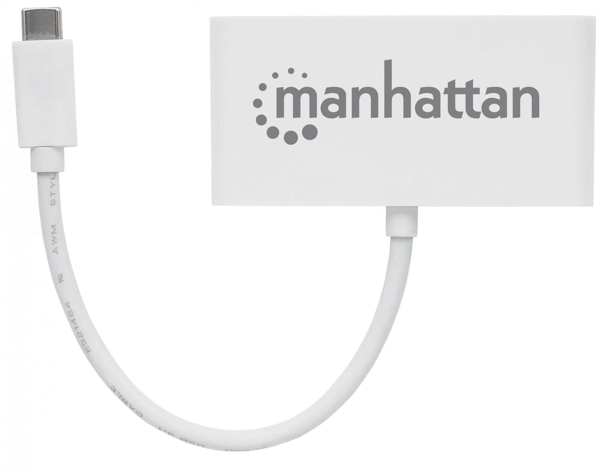 Hub USB 3.2 Gen 1 USB-C™ con 3 Porte USB tipo A e Alimentazione - Manhattan IADAP USB31-HUB31C