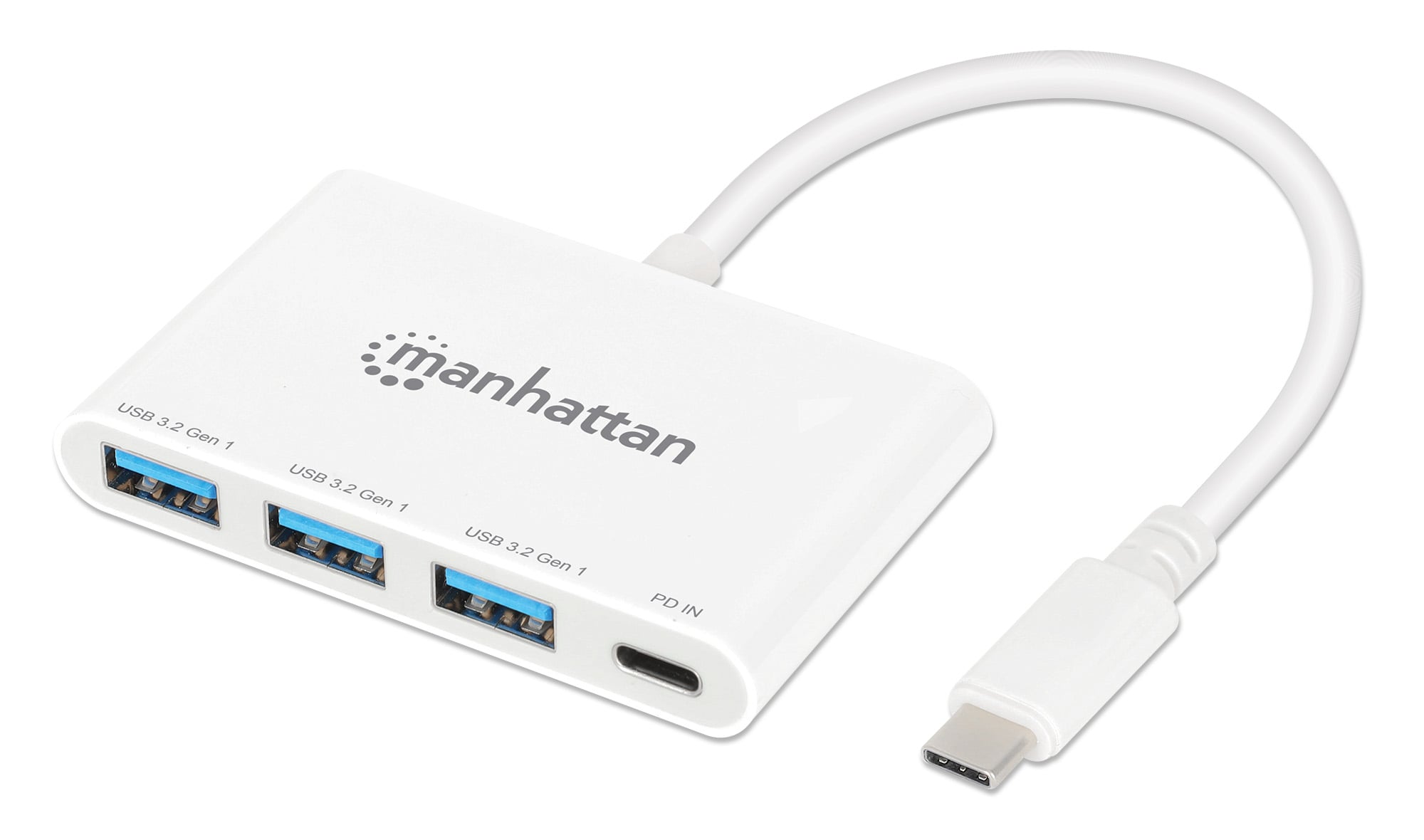 Hub USB 3.2 Gen 1 con 3 porte USB-A e 1 porta USB-C™ Power Delivery - Manhattan IADAP USB31-HUB32C