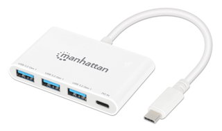 USB 3.2 Gen 1 3x USB-A 1x USB-C Power Delivery Hub - Manhattan IADAP USB31-HUB32C