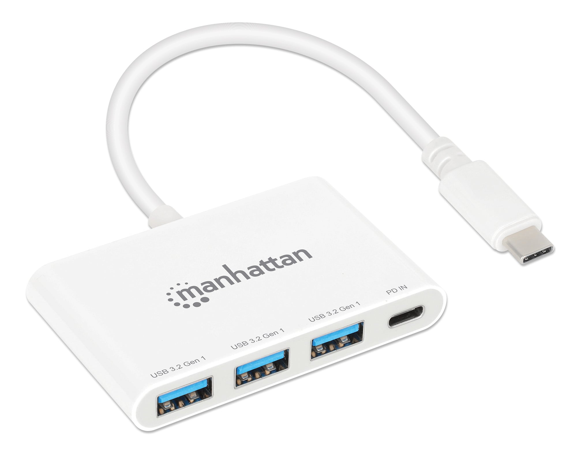 Hub USB 3.2 Gen 1 con 3 porte USB-A e 1 porta USB-C™ Power Delivery - Manhattan IADAP USB31-HUB32C