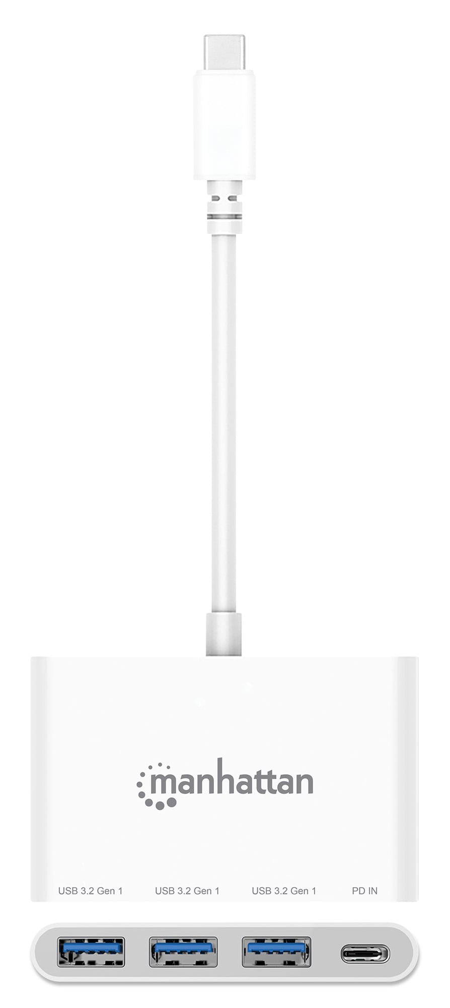 Hub USB 3.2 Gen 1 con 3 porte USB-A e 1 porta USB-C™ Power Delivery - Manhattan IADAP USB31-HUB32C