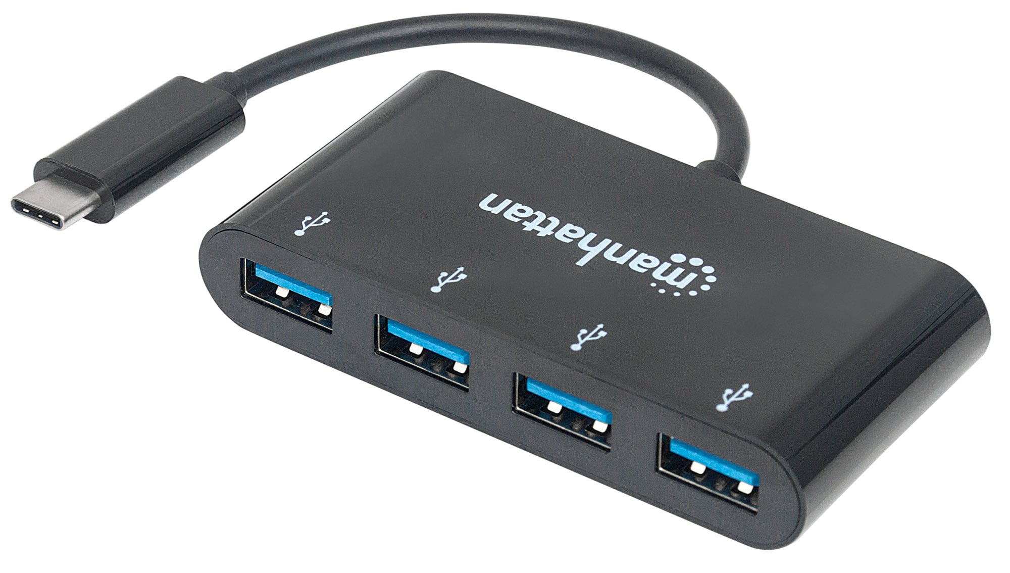 Hub USB-C™ SuperSpeed 4 Porte USB-A 3.2 Gen 1 Femmina Nero - Manhattan IADAP USB31-HUB4