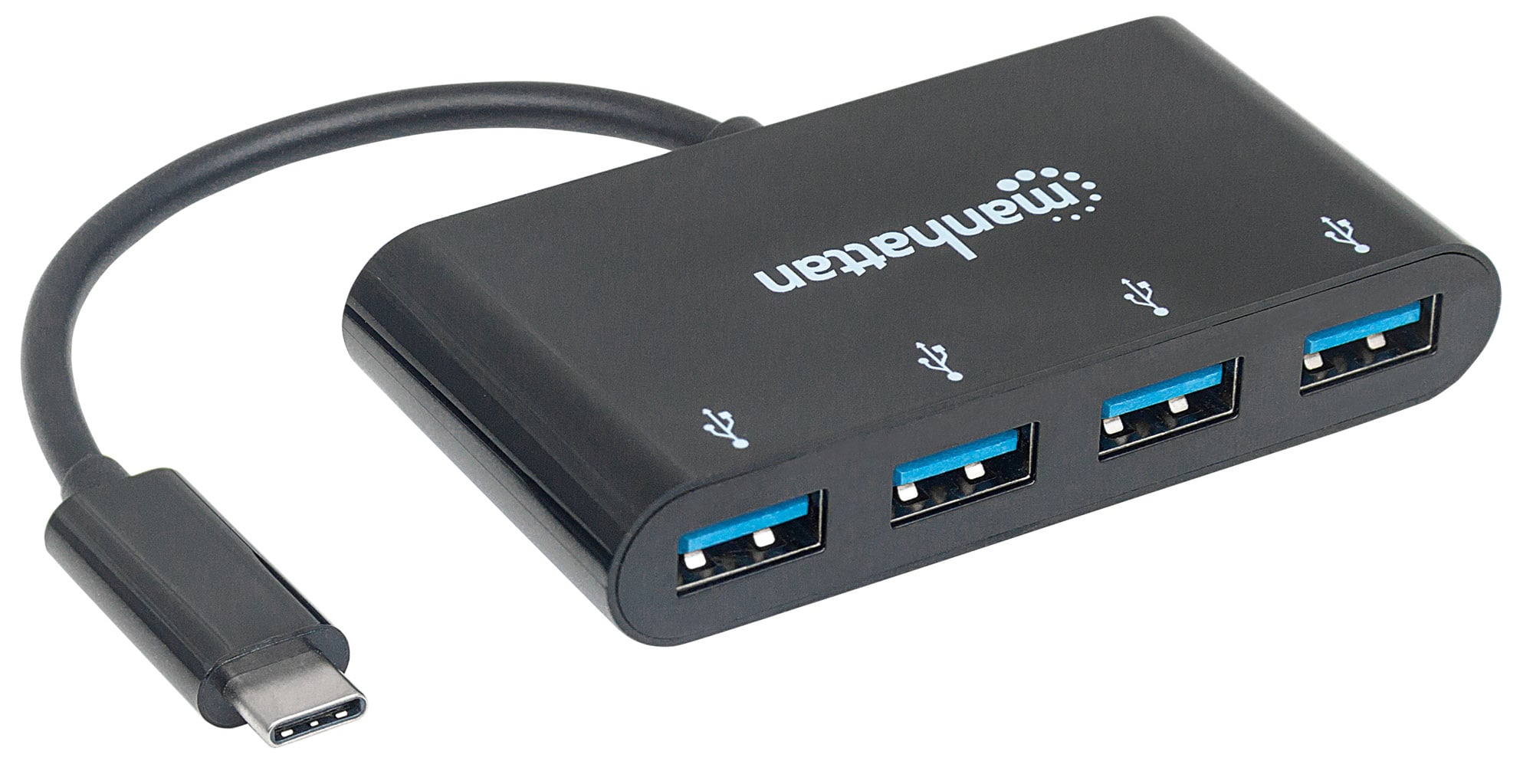 Hub USB-C™ SuperSpeed 4 Porte USB-A 3.2 Gen 1 Femmina Nero - Manhattan IADAP USB31-HUB4