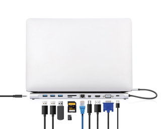 USB-C Docking Station 11-in-1 triple monitor MST - Manhattan IADAP USB31-MULTI4