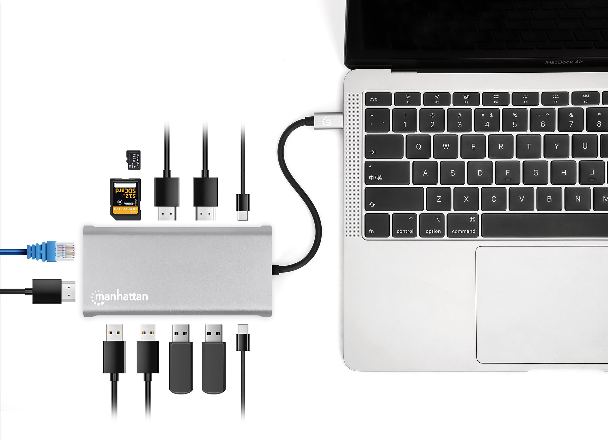 Docking Station USB-C PD 12 -in- 1 5 USB SD and MicroSD HDMI ports with MST 4 K - Manhattan IADAP USB 31 -MULTI 5