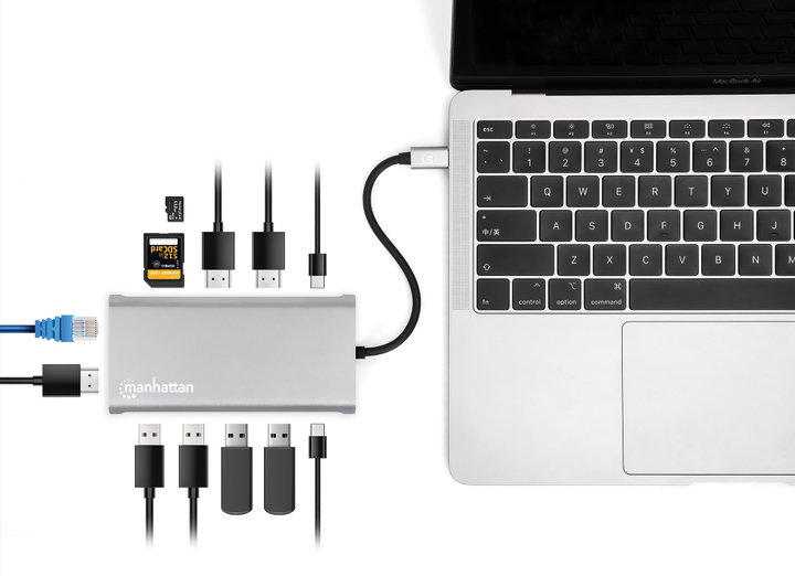 Docking Station USB-C PD 12-in-1 4K HDMI MST - Manhattan IADAP USB31-MULTI5