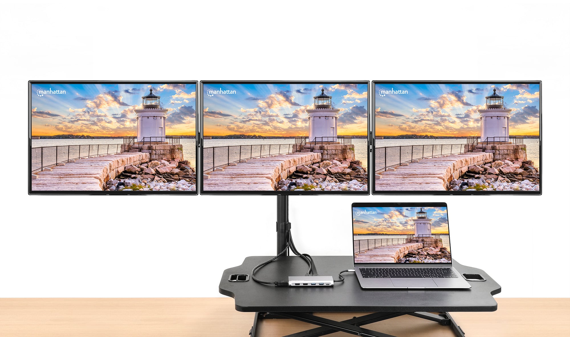 Docking Station USB-C PD 12 -in- 1 5 USB SD and MicroSD HDMI ports with MST 4 K - Manhattan IADAP USB 31 -MULTI 5