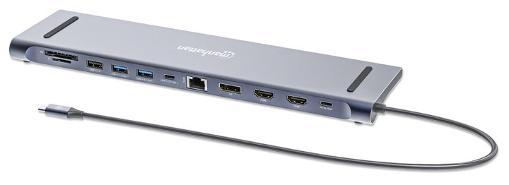 USB-C Docking Station 12-in-1 4K Triple Monitor MST - Manhattan IADAP USB31-MULTI6